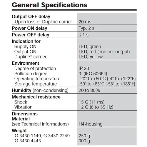 general specification